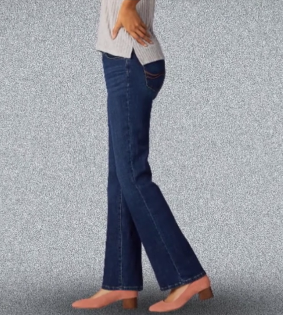 LE Women's Flex Motion Regular Fit Boot Cut Jeans – the perfect choice for Apple-shaped bodies. Elevate your style with comfort and a flattering fit