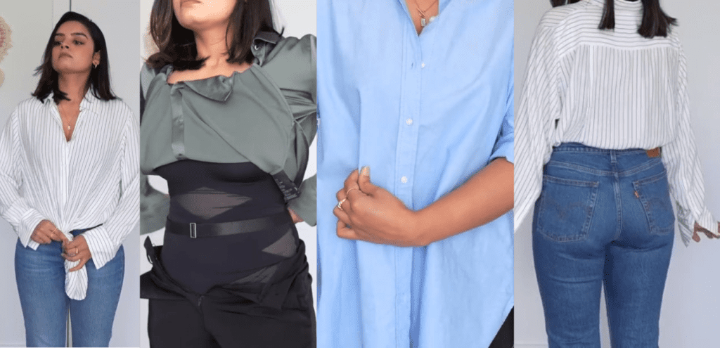 How to wear oversize shirt