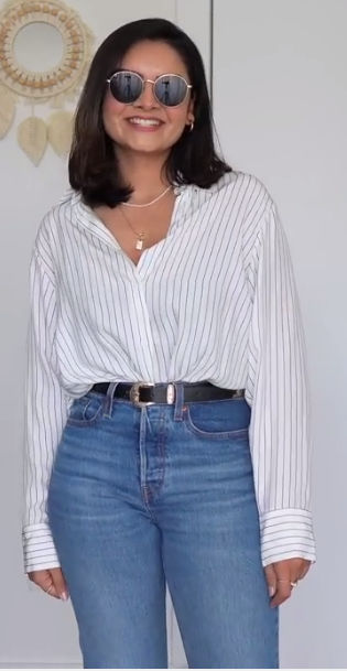 how to tuck in oversize shirt

