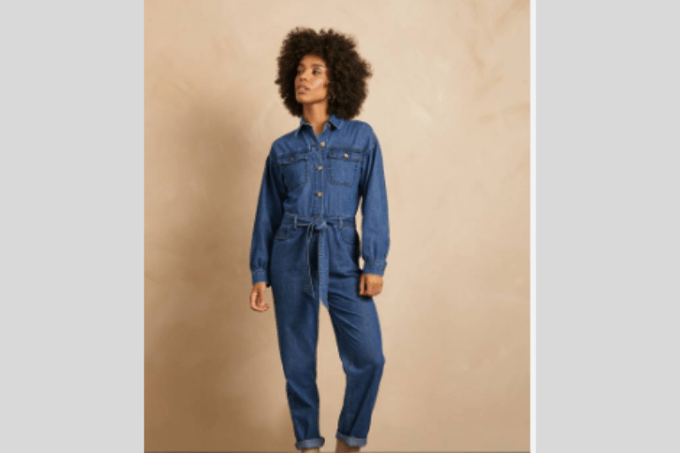 Denim Jumpsuit Chunky Belt