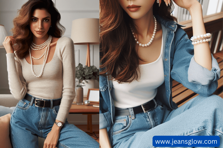 How to Wear a Pearl Necklace with Jeans