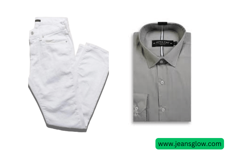 White Pants with a Gray Shirt