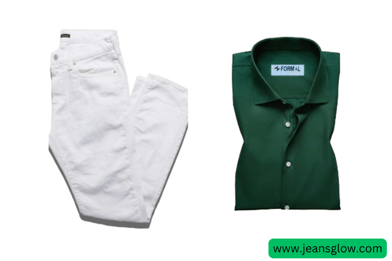 White Pants with a Green Shirt