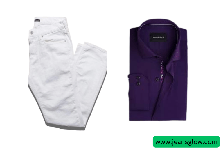 White Pants with a Purple Shirt