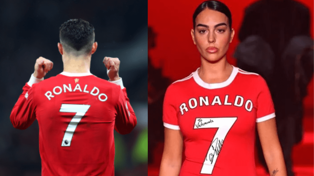 Georgina Rodriguez wears Ronaldos famous shirt